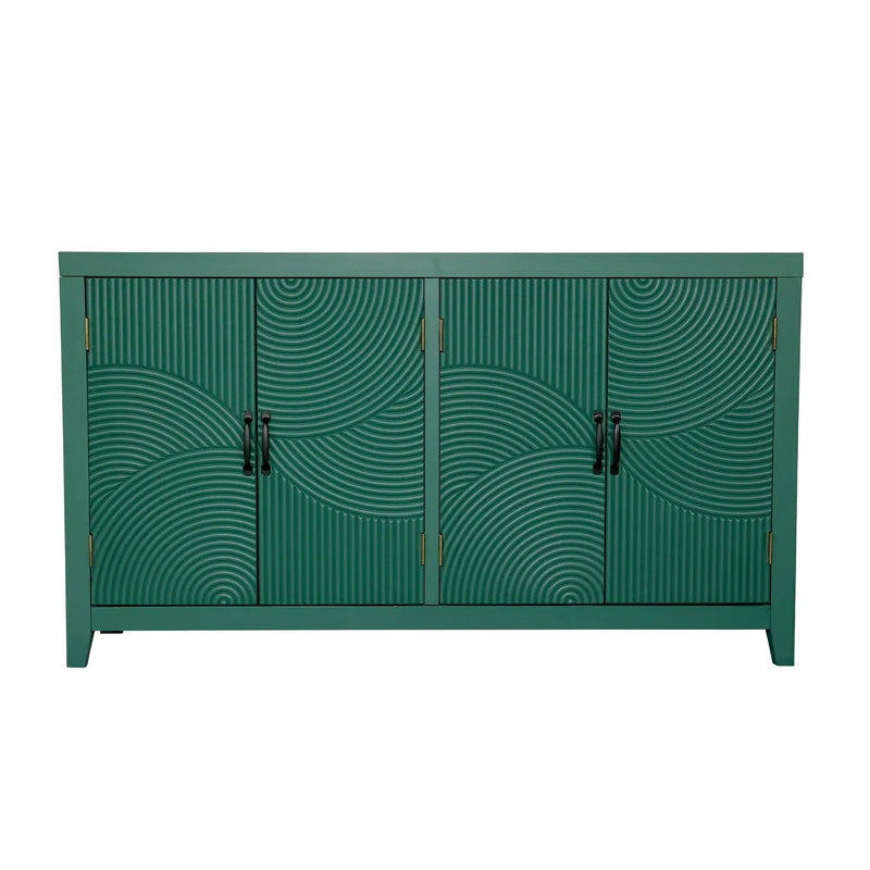 59in Green Accent Cabinet with 4 Doors Mid Century Modern Buffet by HouseOfZazla