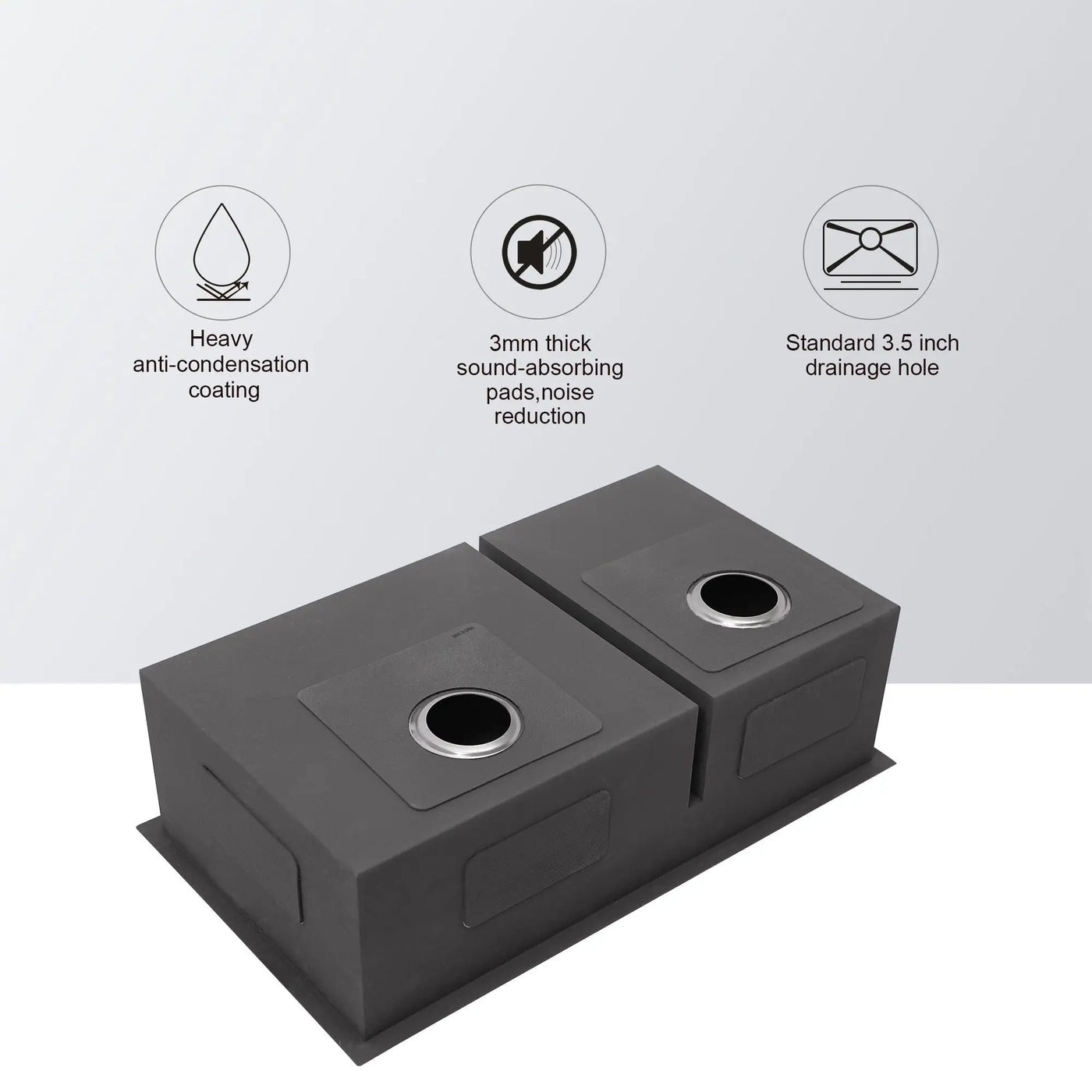 Modern Double Bowl Undermount Sink Design With 10" Deep Basins by HouseOfZazla