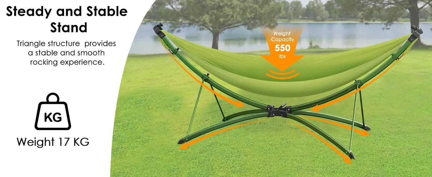 Portable Outdoor Hammock with Quick-Fold Stand and Adjustable Sunshade by HouseOfZazla