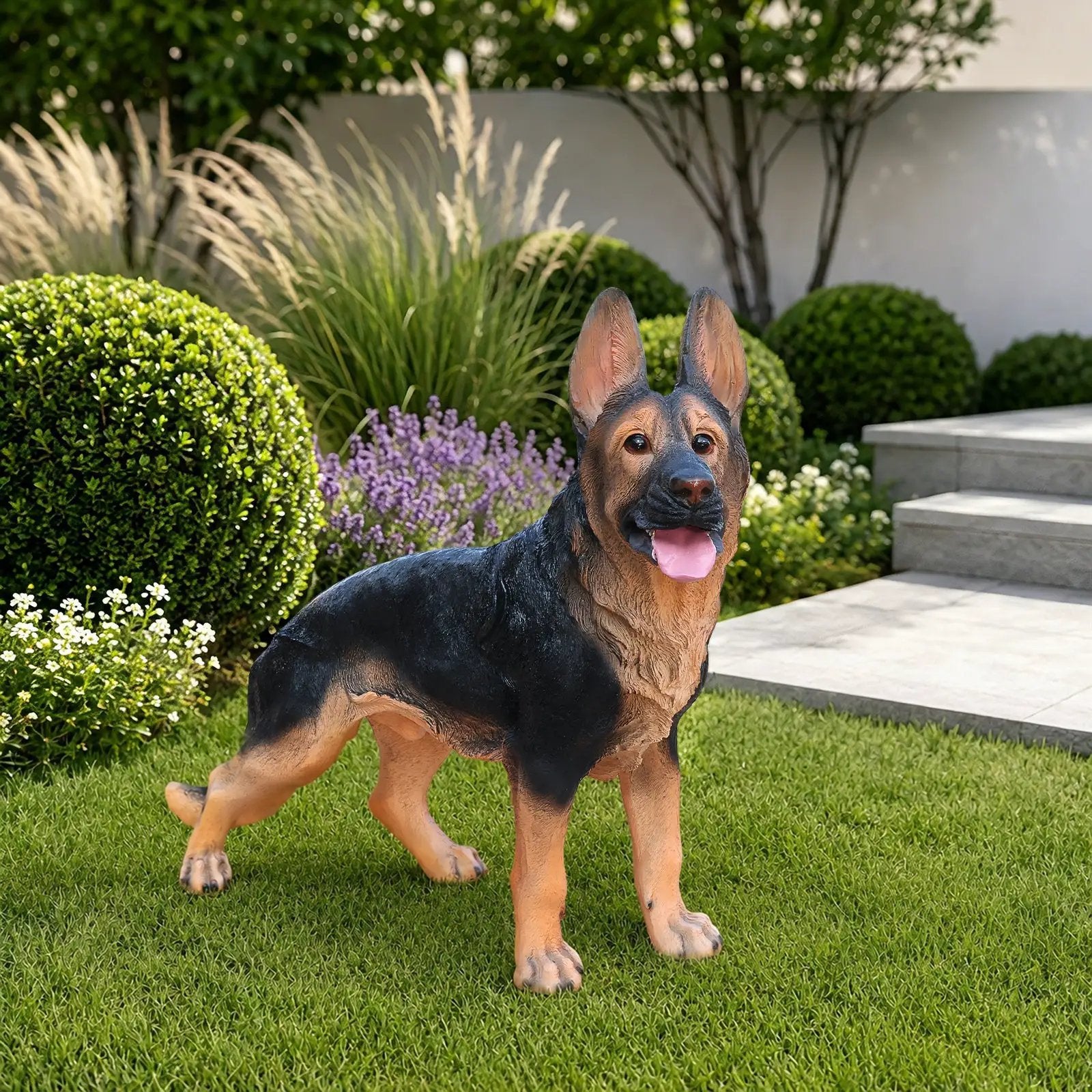Outdoor German Shepherd Dog Statue Greeter Garden Decor by HouseOfZazla