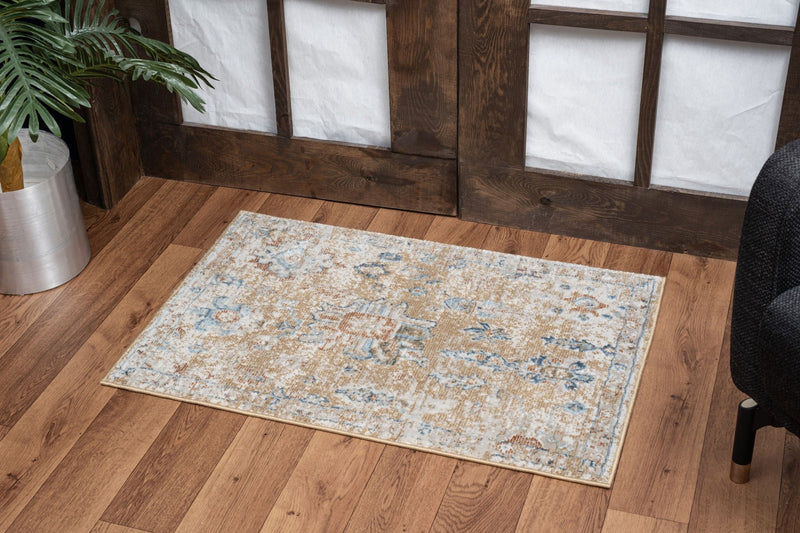 Noble - 5'3" X 7'3" Area Rug - Gold by HouseOfZazla