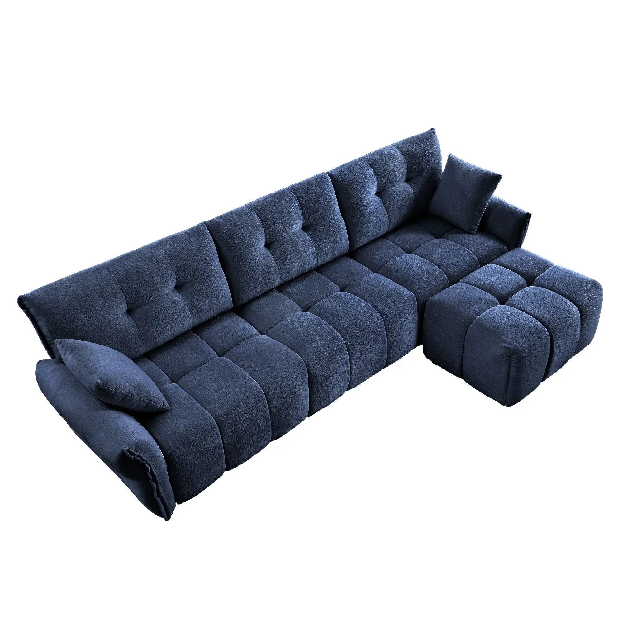 Sofa Set With Ottoman And Pillows, Textured, High Resilience Cushions by Unique Piece Furniture
