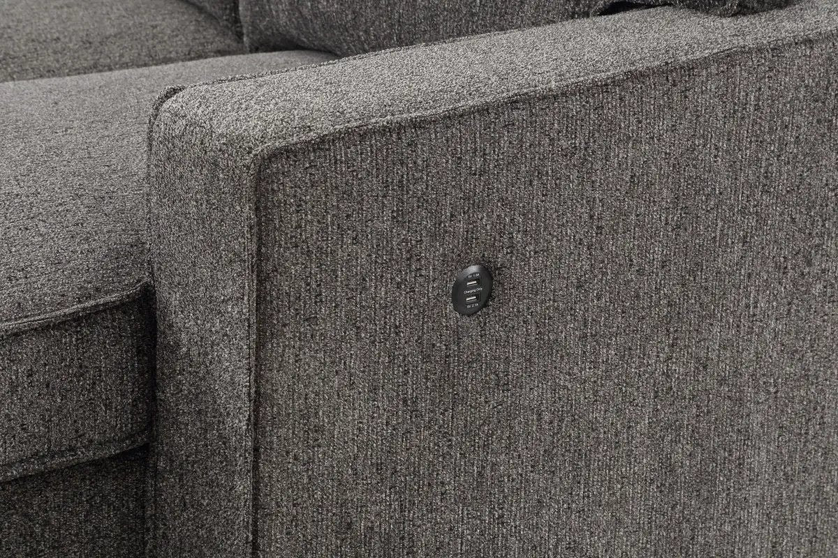 Estelle - Fabric Reversible Sleeper Sectional With Storage Chaise Drop-Down Table 2 Cup Holders And 2 USB Ports by Unique Piece Furniture