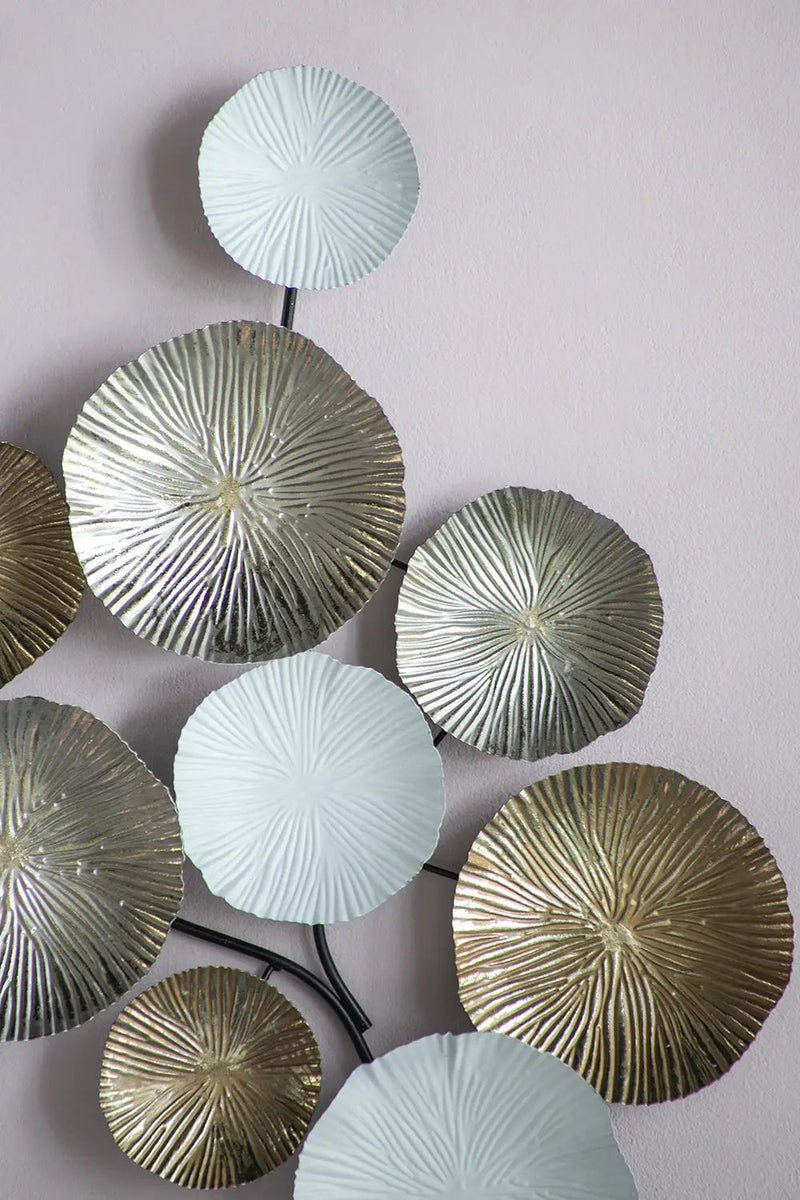 Contemporary Metal Wall Decor Accent - Golden / White by HouseOfZazla