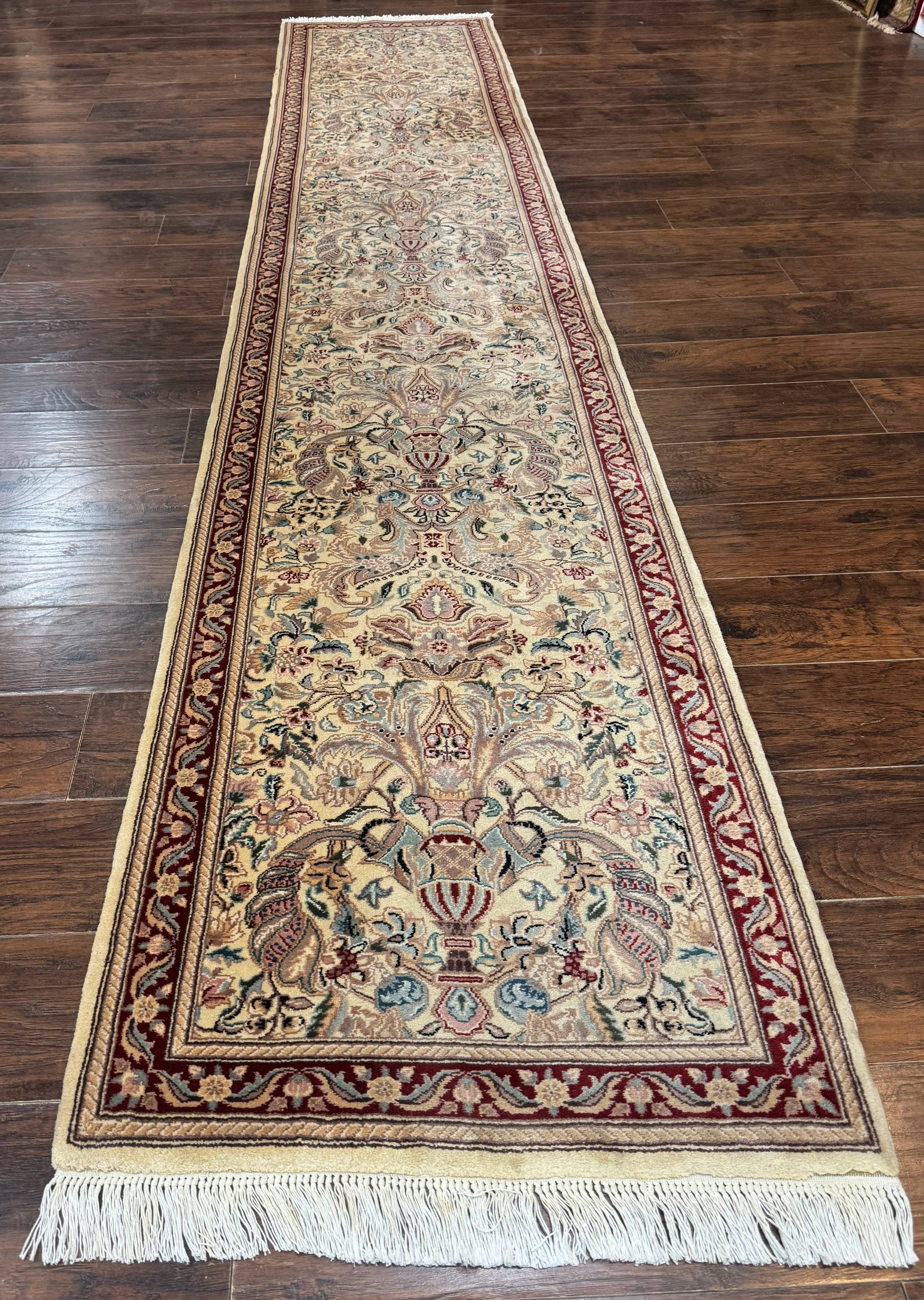 Pakistani Runner Rug 2.8 x 14, Pak Persian Hallway Rug, Cream Color by Jewel Rugs