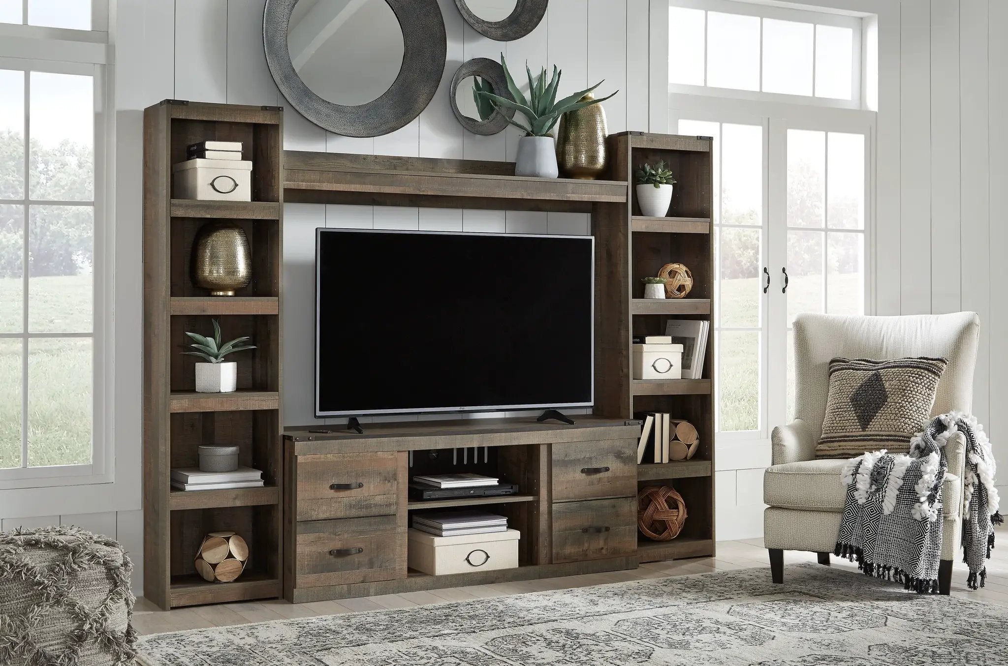 Trinell - 4-Piece Entertainment Center With 60" TV Stand by Unique Piece Furniture
