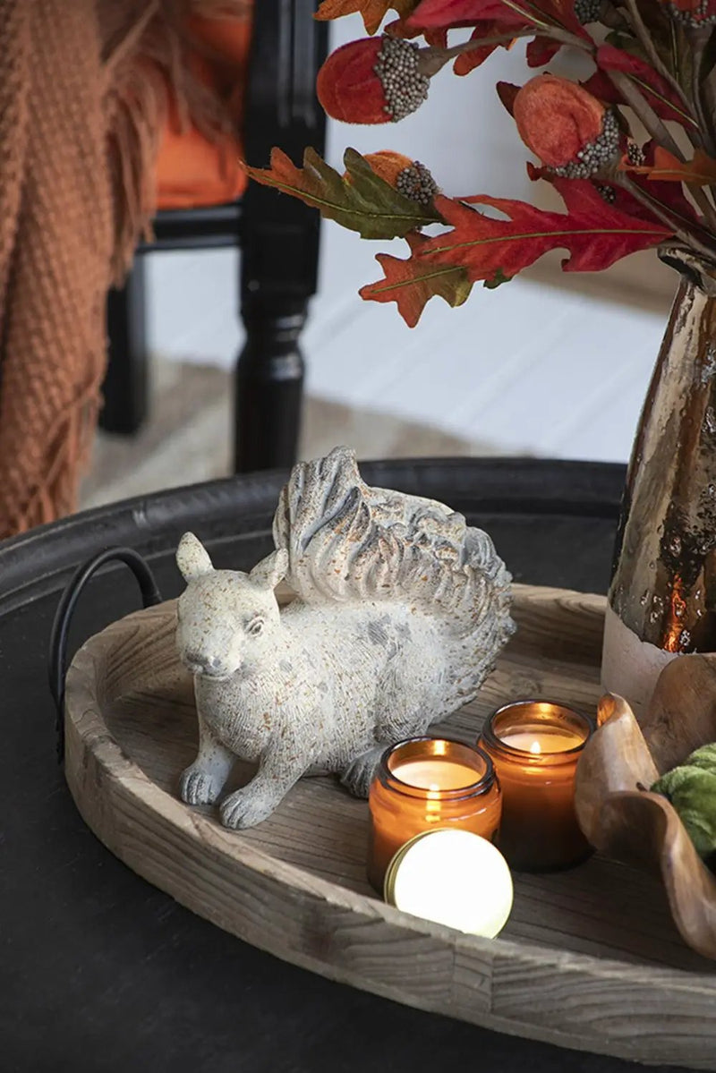 Resin Standing & Lying Down Squirrel Rustic, For Harvest Festival Fall Festival & Thanksgiving Table Decorations (Set of 2) - Antique Cream by Unique Piece Furniture