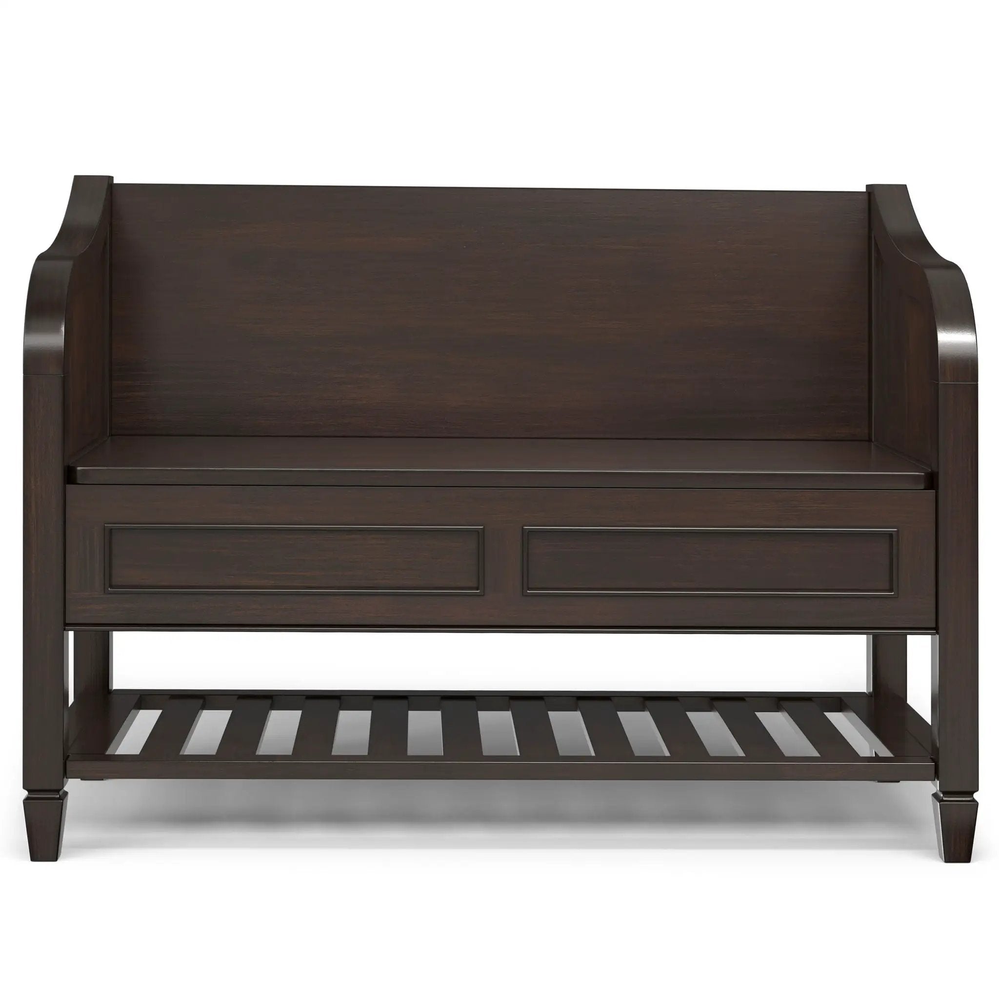 Connaught - Entryway Storage Bench With Shelf - Chestnut by HouseOfZazla
