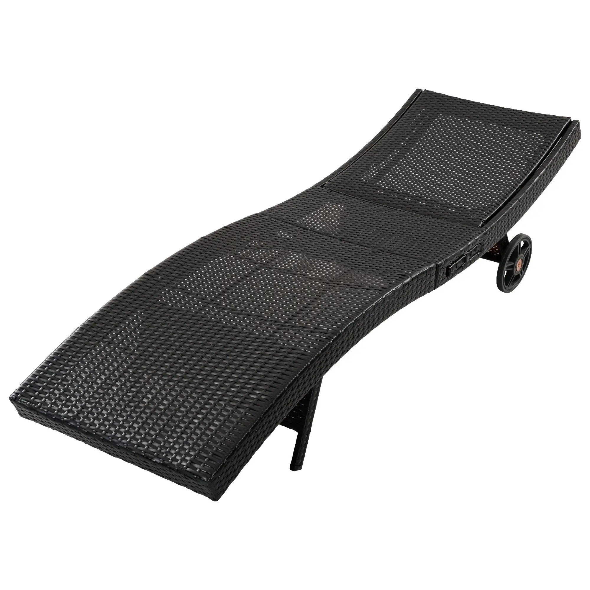 K&K 80'' Patio Wicker Chaise Lounge Chairs Set of 2 by HouseOfZazla