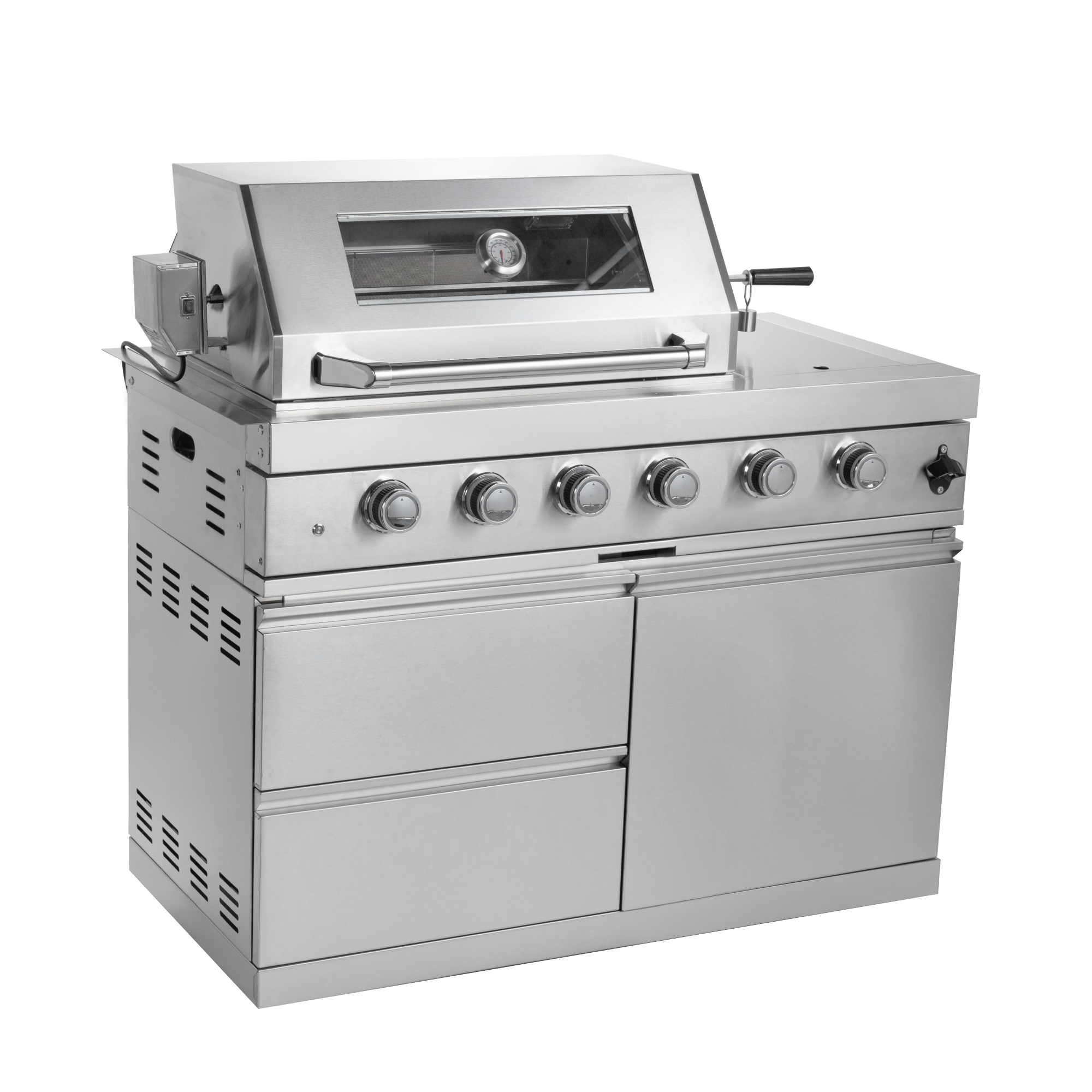 125" 10,8000 BTU 4-Burner Outdoor Kitchen Island Grill with Pizza Oven by Chery Industrial