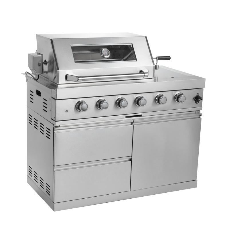 125" 10,8000 BTU 4-Burner Outdoor Kitchen Island Grill with Pizza Oven by Chery Industrial