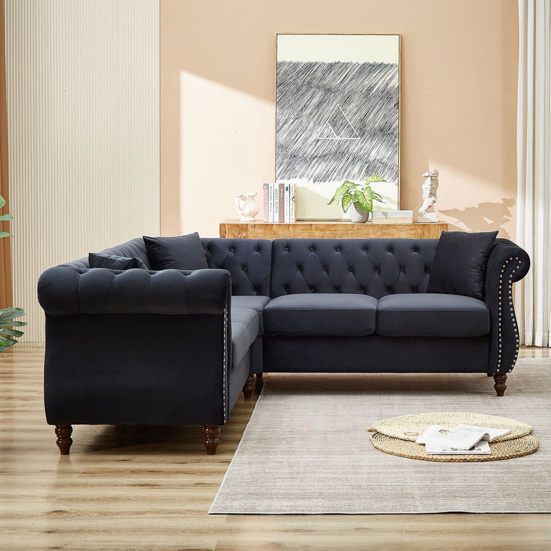 Streamline Modern L-Shaped Corner Sofa by HouseOfZazla