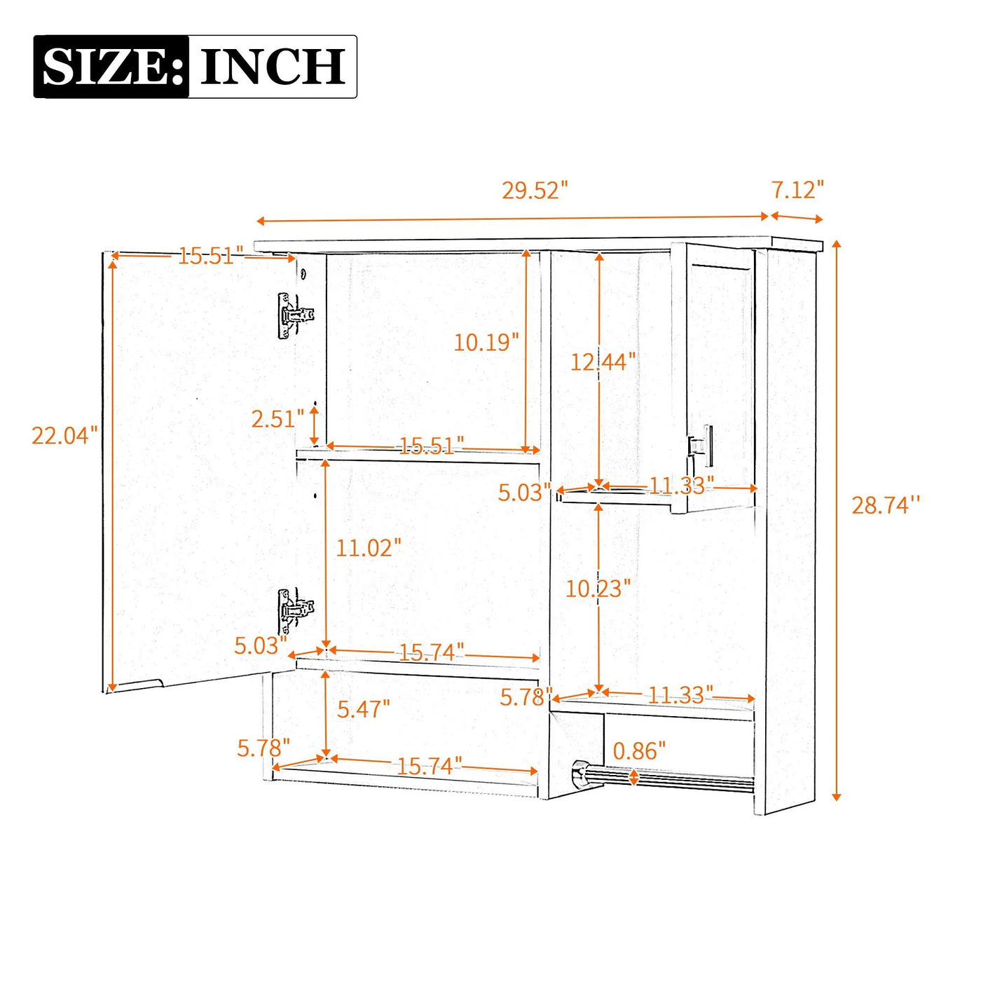 Modern Wall Mounted Bathroom Medicine Cabinet, Bathroom Wall Storage Cabinet With Mirror by HouseOfZazla