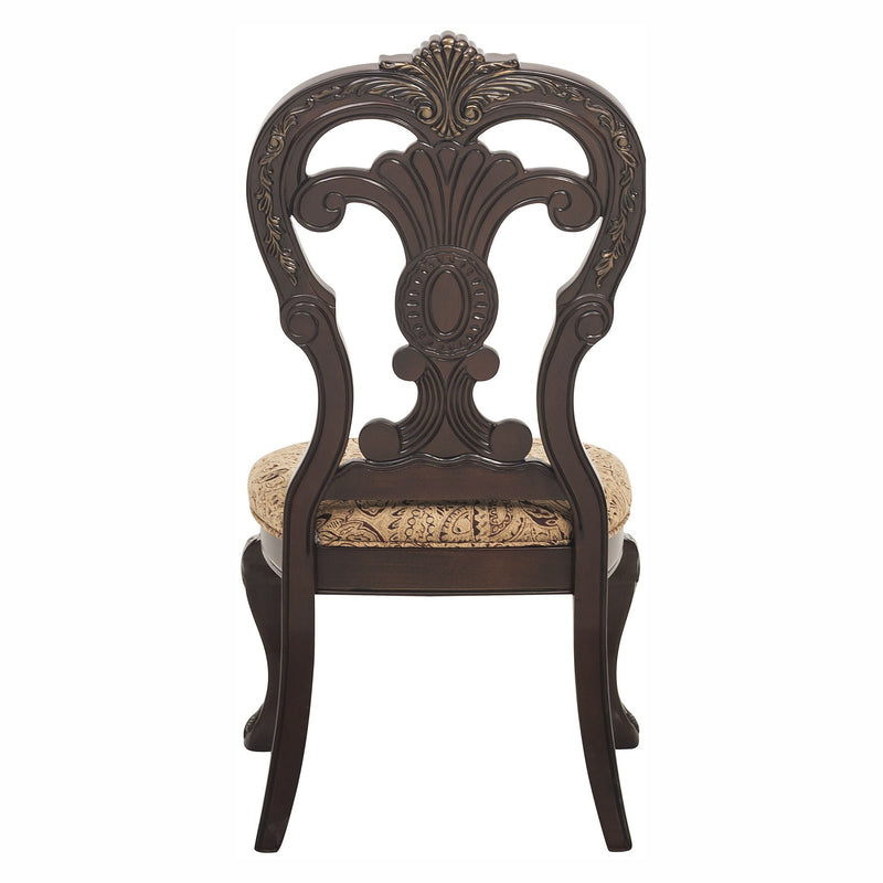 Traditional Cherry Side Chair Set with Upholstered Seats - 2 Piece, photo 9 of 9