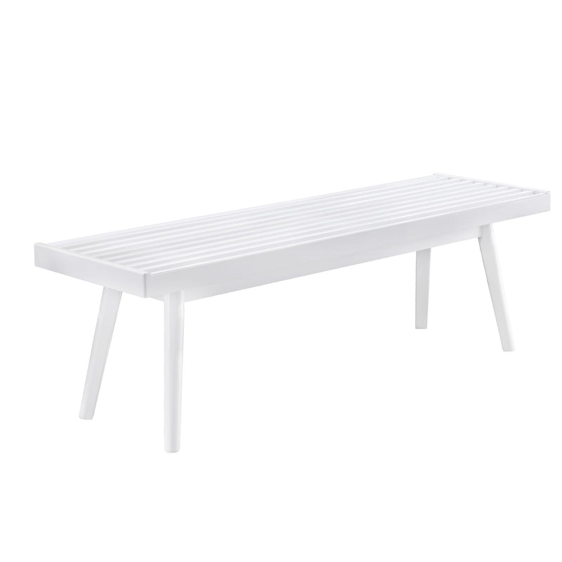 Solid Wood Slatted Bench with Slatted Surface - White, photo 3 of 4