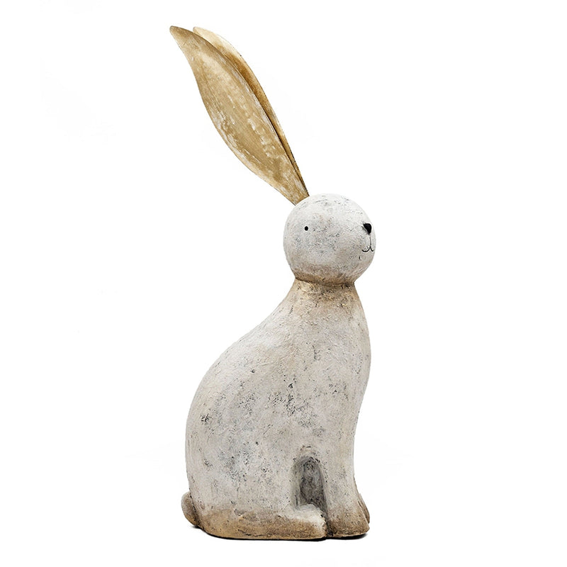 White Magnesium Rabbit Figurine with Gold Iron Ears by HouseOfZazla