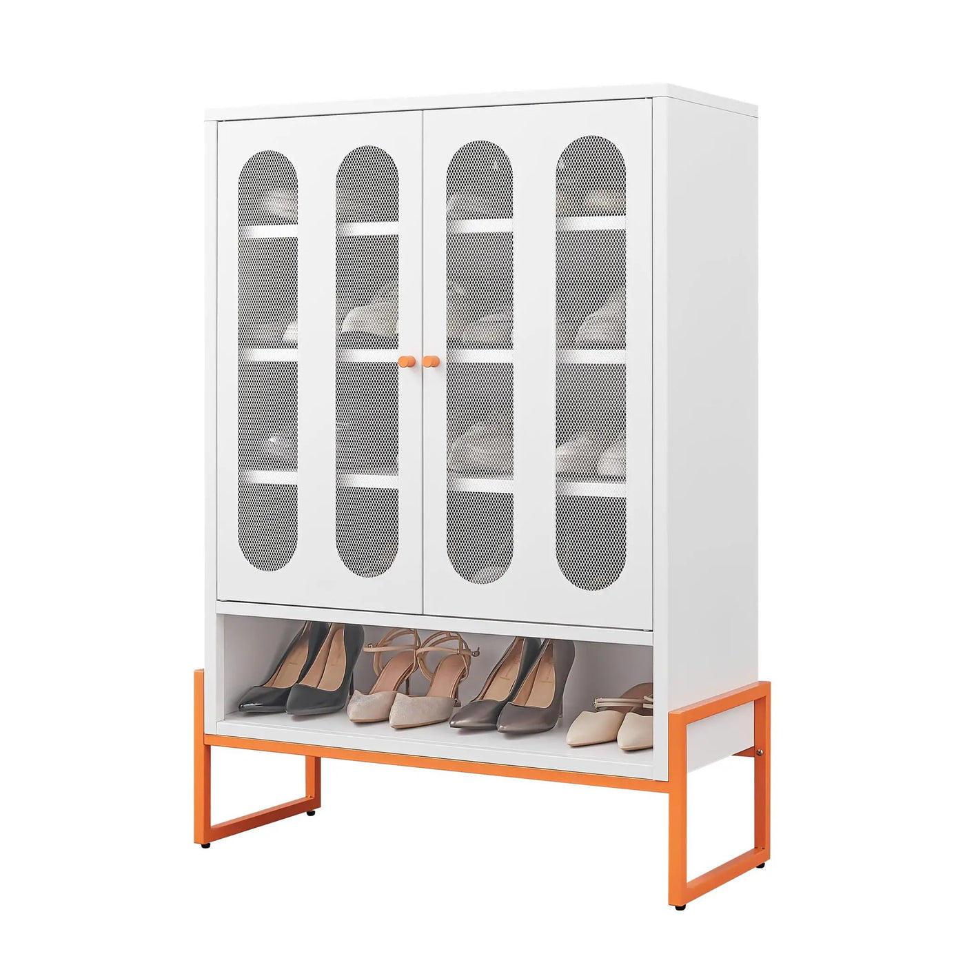 Modern Metal Shoe Cabinet With DoublebSided Doors And Adjustable Partitions by HouseOfZazla