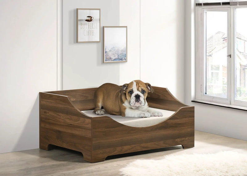 Gibson - Alder Wood Finish Comfy Pet Bed With Cushion - Brown by HouseOfZazla
