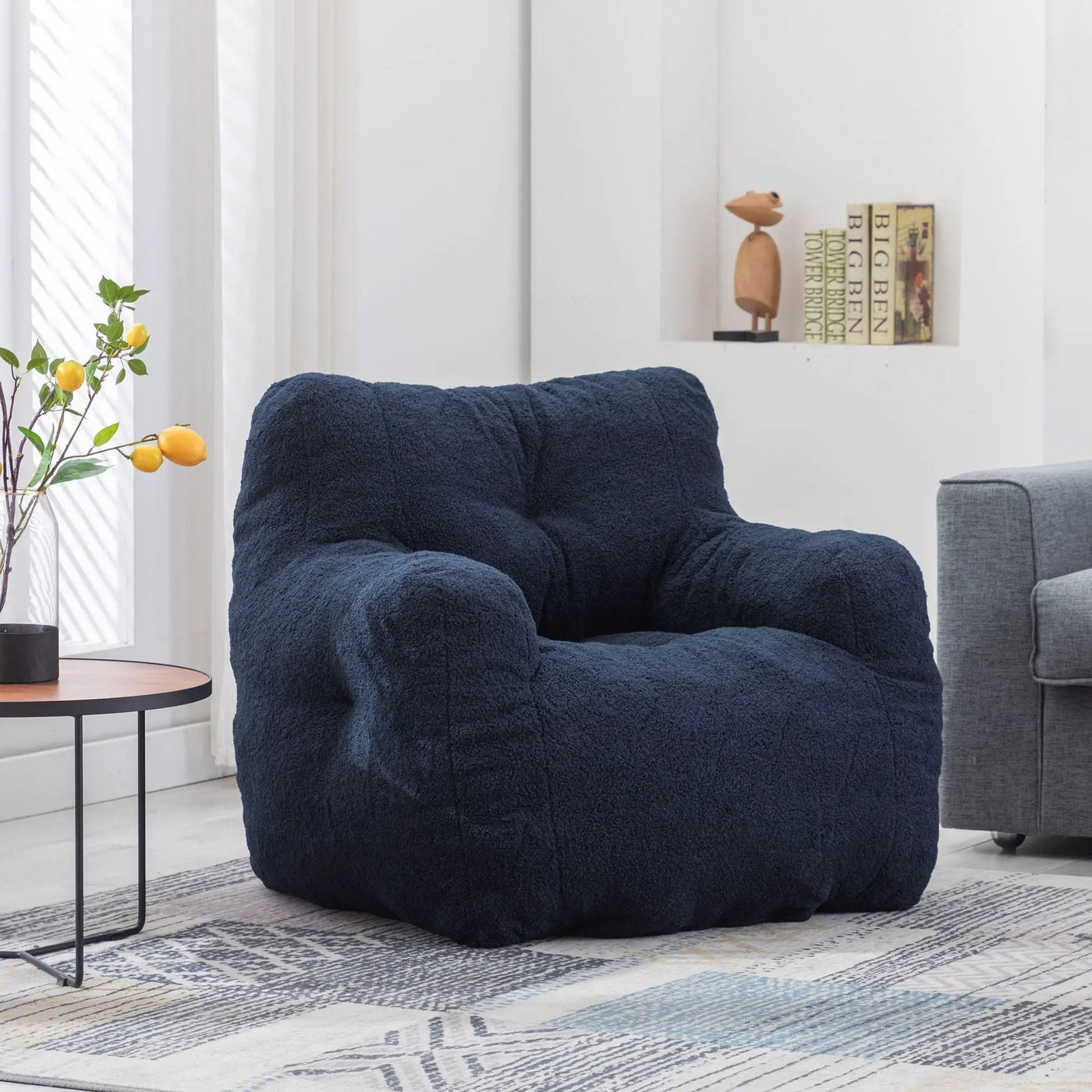 Soft Teddy Fabric Tufted Foam Bean Bag Chair With Teddy Fabric by HouseOfZazla