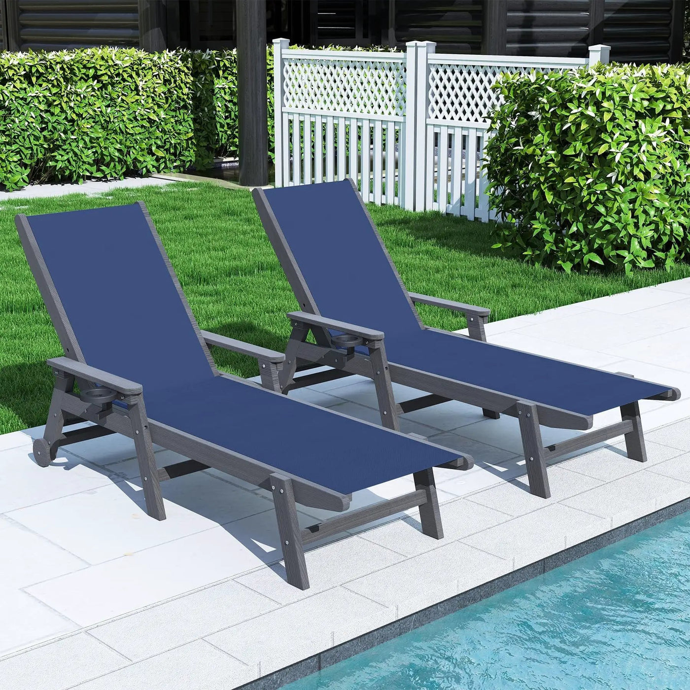 Outdoor Pool Lounge Chairs Set of 2 by HouseOfZazla
