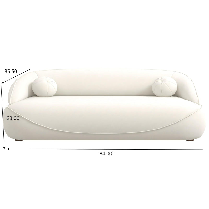Boucle Sofa with Stain-Resistant Upholstery - Beige, photo 9 of 11