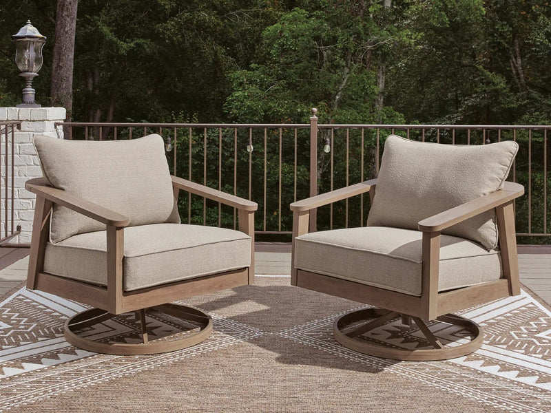 Harmony Headlands - Swivel Lounge With Cushion - Natural / Gray by Unique Piece Furniture