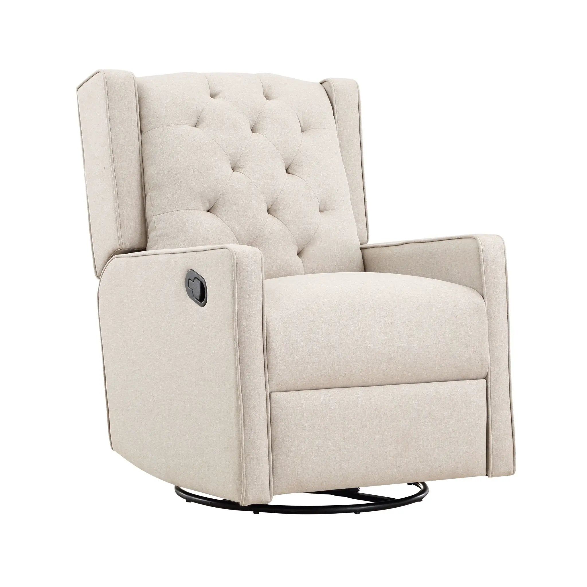 Milah - Gliding Swivel Recliner Tufted by HouseOfZazla