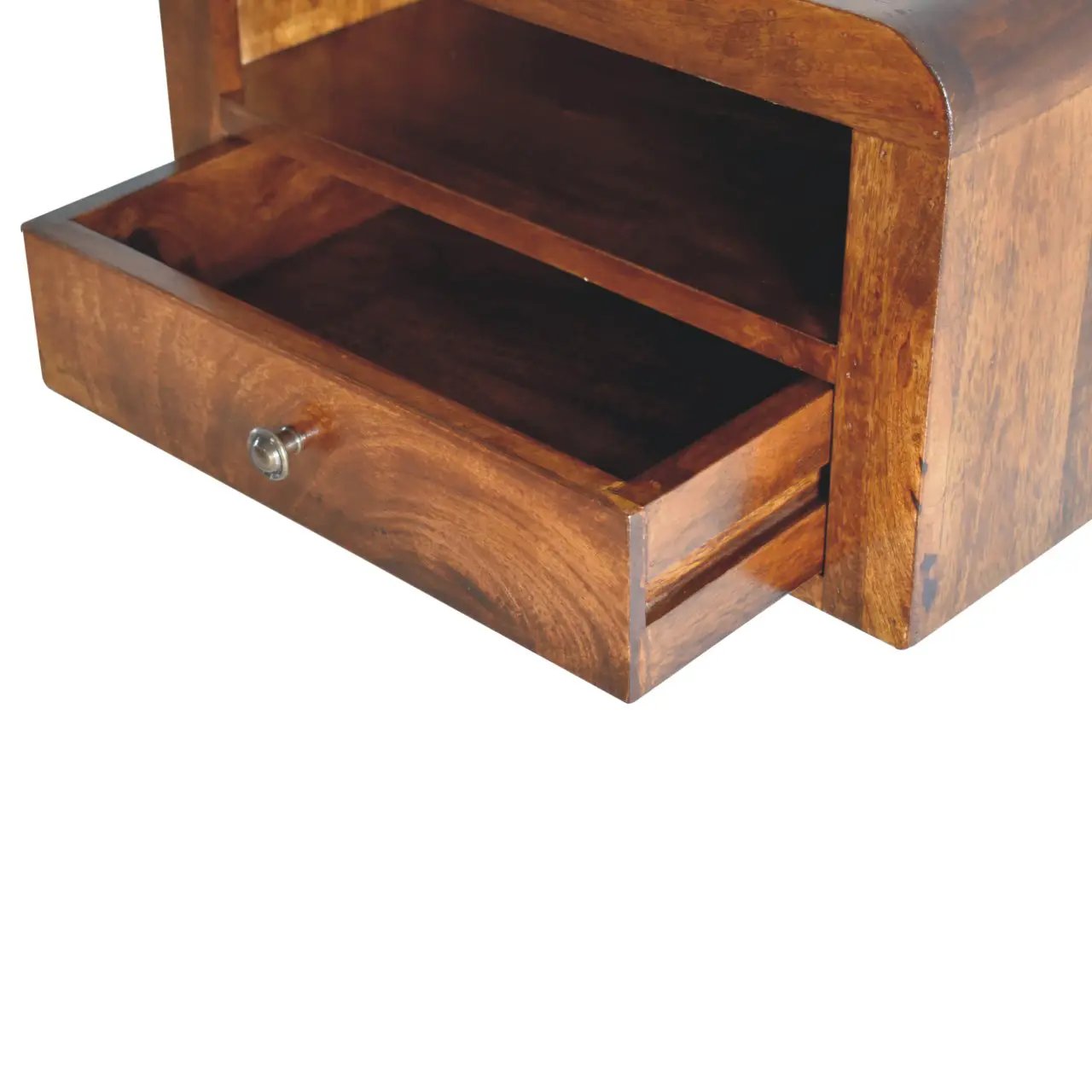 Chunky Chestnut Floating Bedside, 1-Drawer, 1 Open Slot by HouseOfZazla