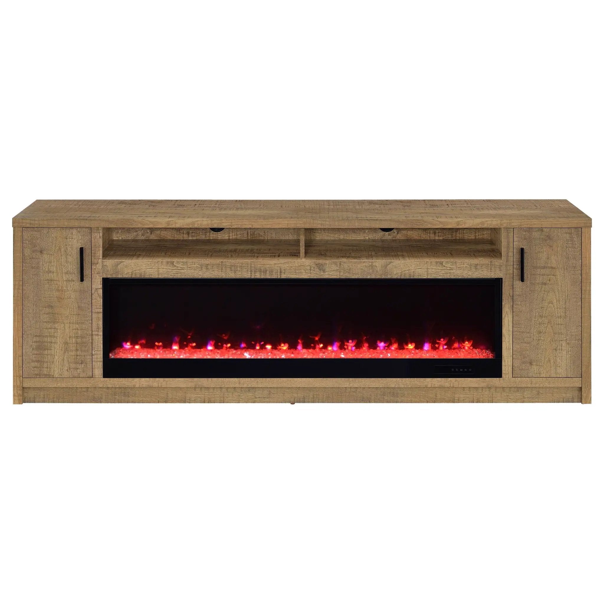 Eddy 79-inch 2-door TV Stand Fireplace Media Console Mango by Unique Piece Furniture