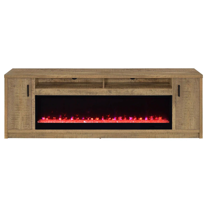 Eddy 79-inch 2-door TV Stand Fireplace Media Console Mango by Unique Piece Furniture