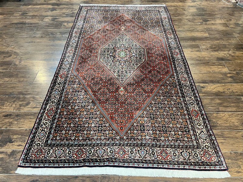 Persian Bidjar Rug 5x10, Wool Hand Knotted Vintage Carpet, Highly Detailed, Mahi Herati Pattern, 5 x 10 Oriental Rug by Jewel Rugs