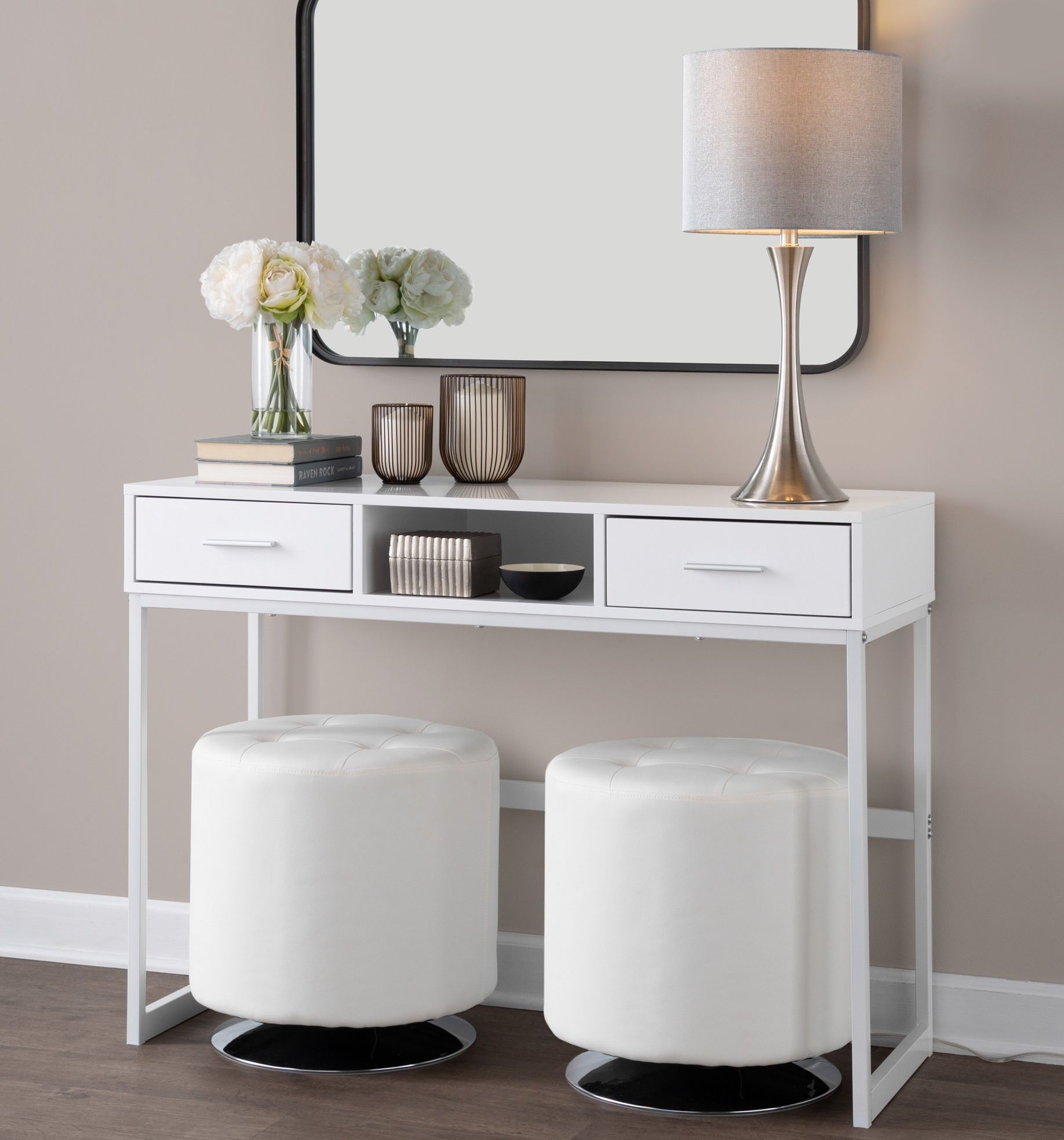 Lenuxe - Contemporary Semi Gloss Table Lamp (Set of 2) by HouseOfZazla