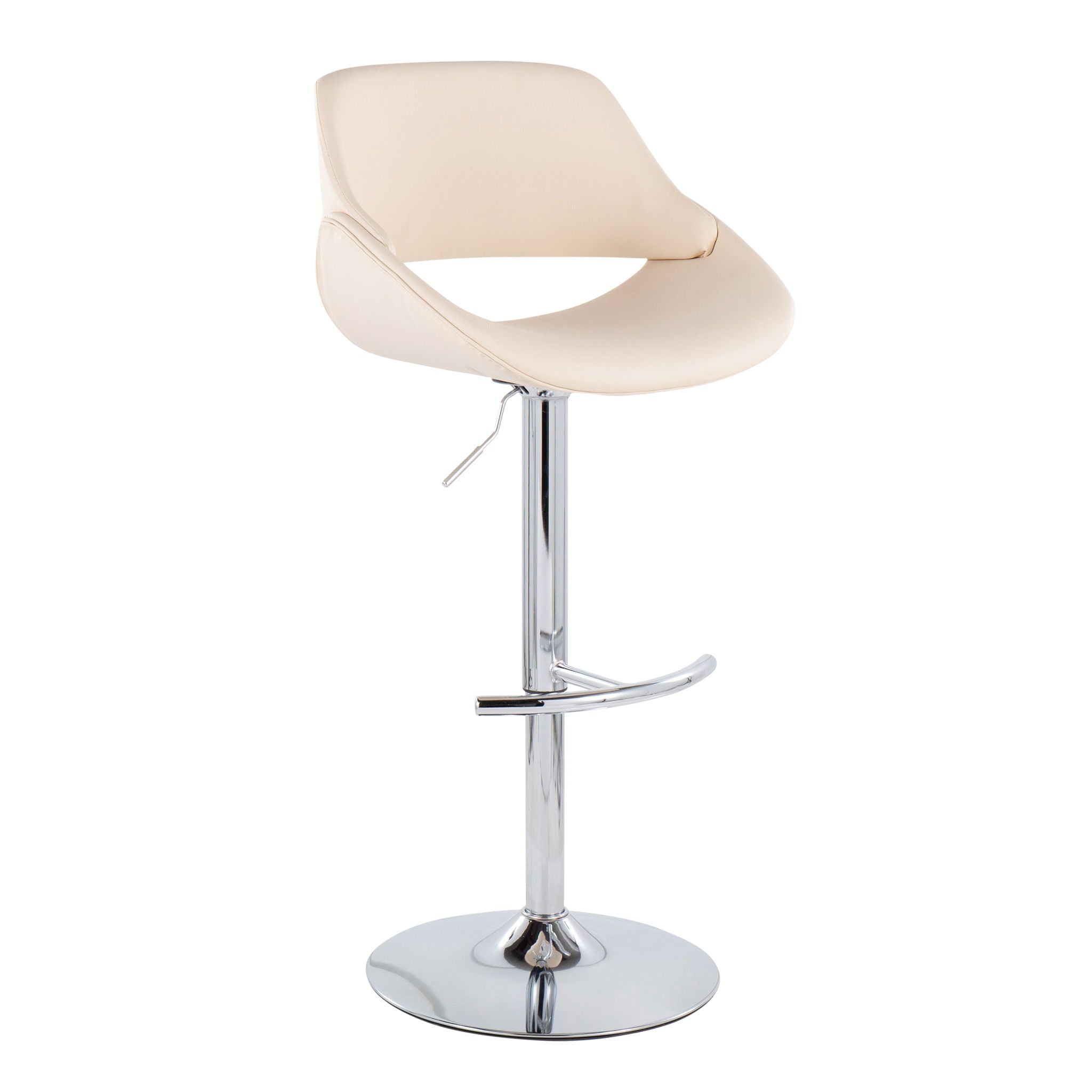 Fabrico - Contemporary Adjustable Bar Stool With Rounded T Footrest (Set of 2) by Unique Piece Furniture