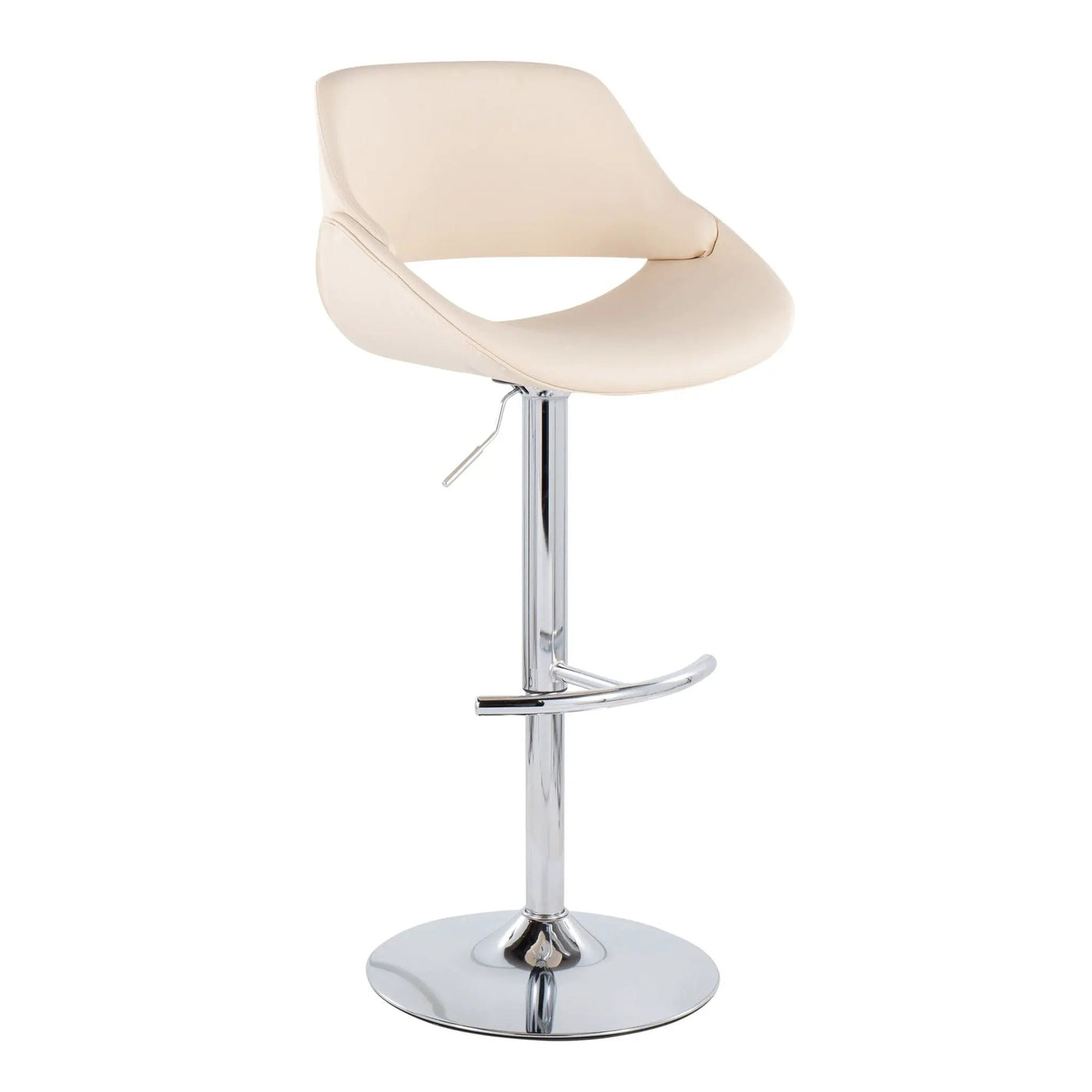 Fabrico - Contemporary Adjustable Bar Stool With Rounded T Footrest (Set of 2) by HouseOfZazla