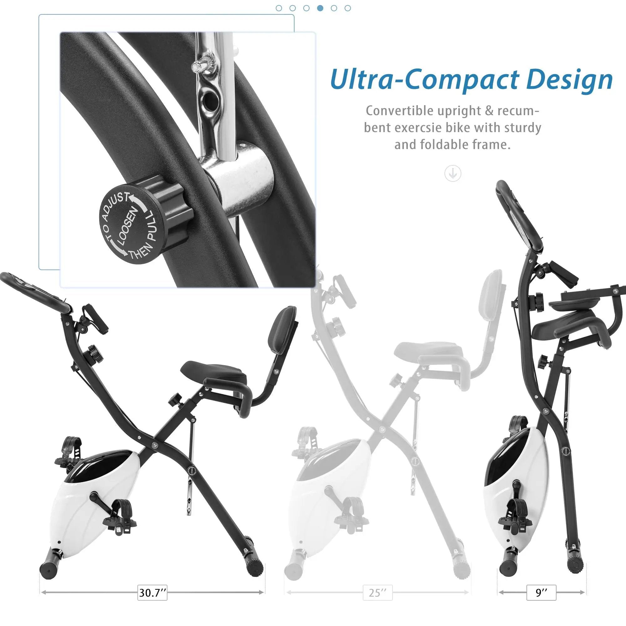 Exercise Bike Folding Stationary Bikes For Home With 16 Level Magnetic Resistance by HouseOfZazla