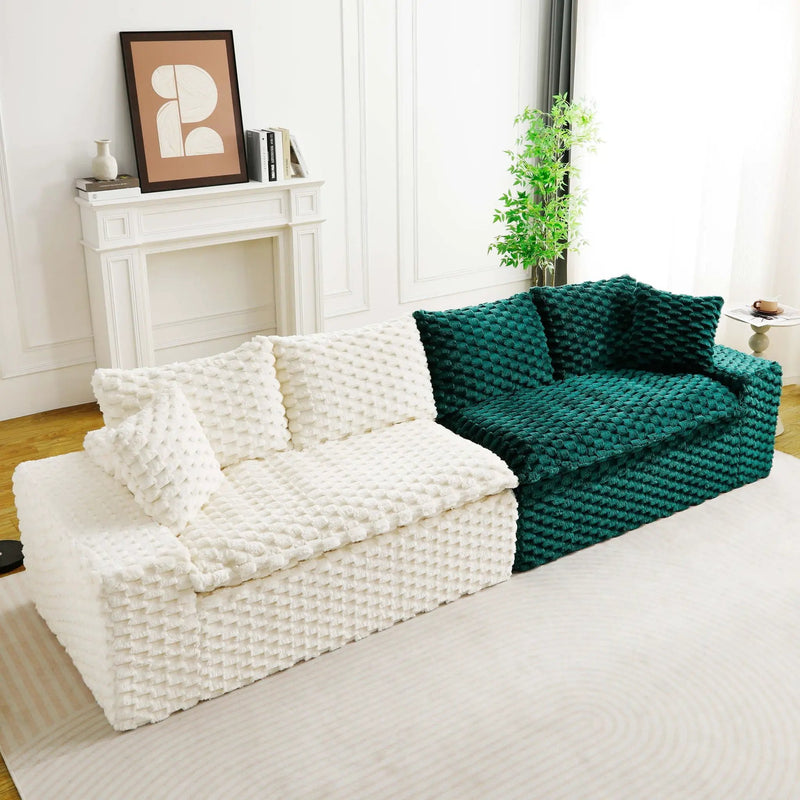 Multifunctional Sofa Pink Black, Fits 4 People by HouseOfZazla