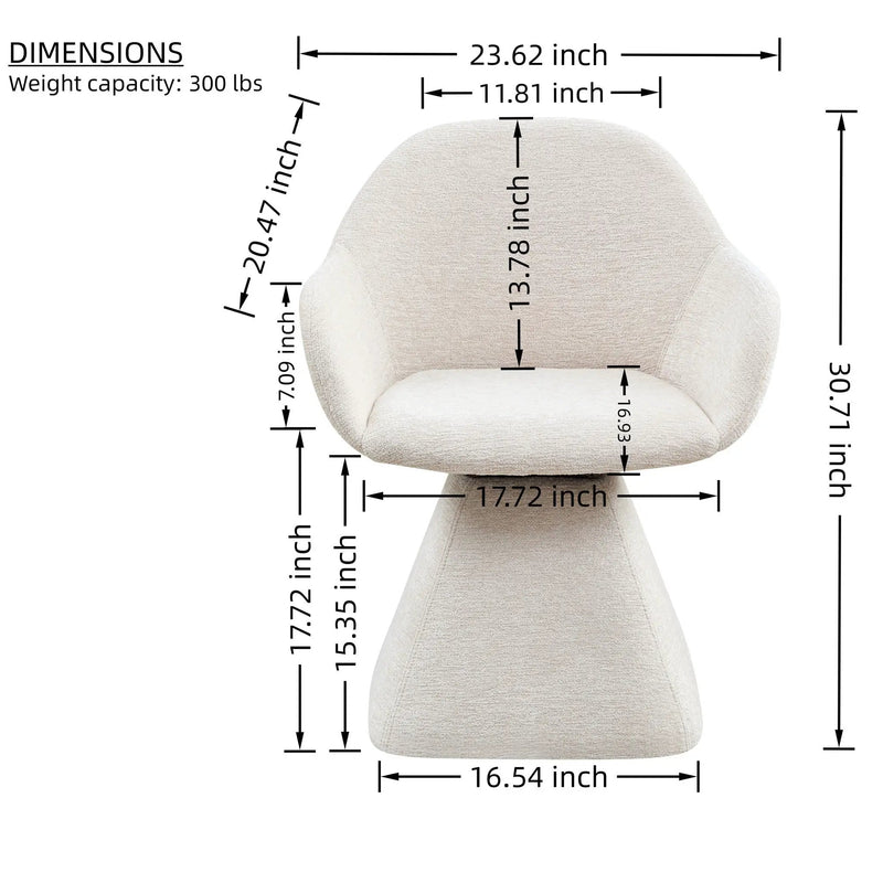 180° Rotating Accent Chair For Living Room - Beige by HouseOfZazla