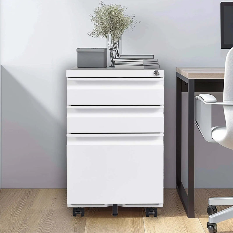 Metal Drawer Mobile File Cabinet With Lock For Home Office Organizer by HouseOfZazla