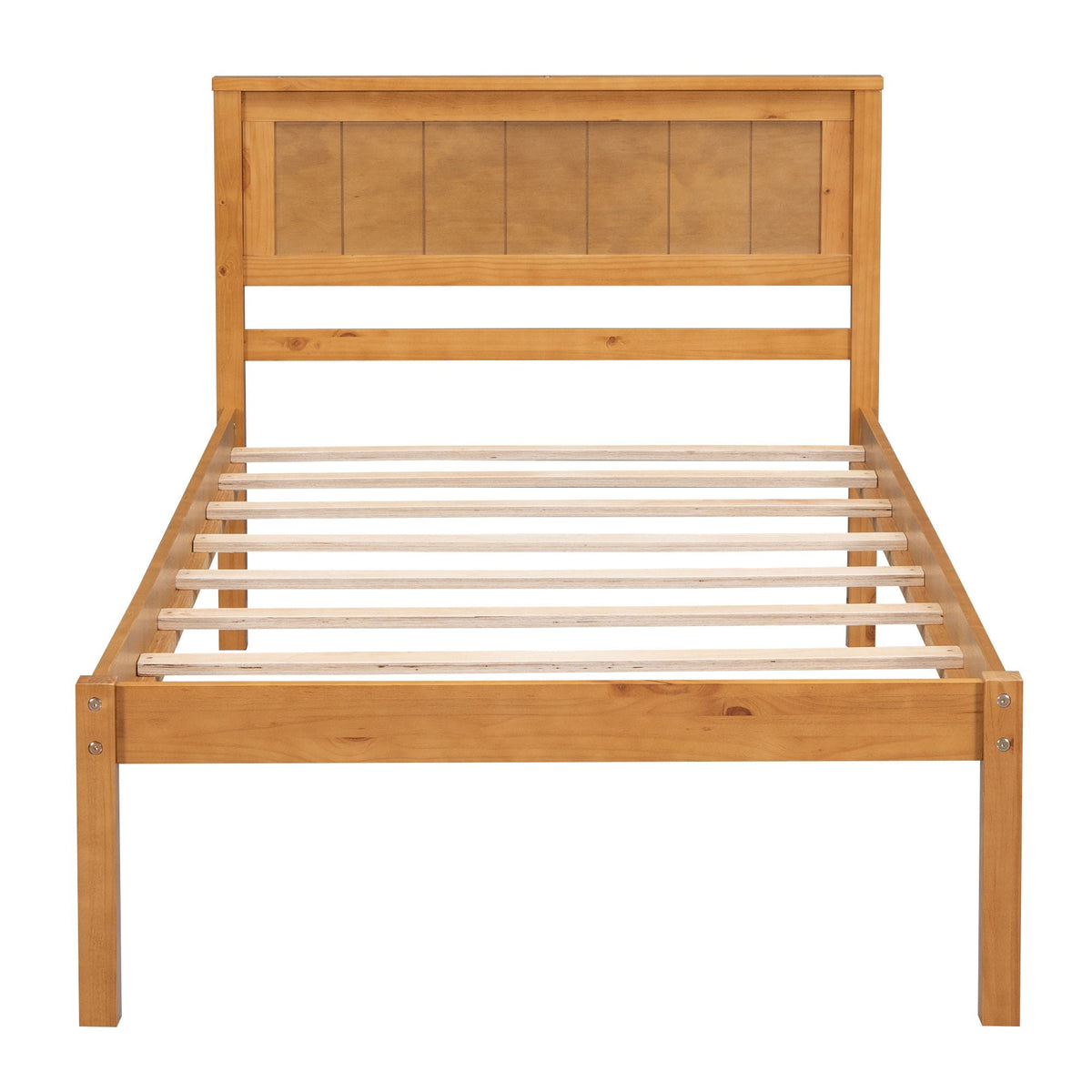 Platform Bed Frame with Headboard - Pine Wood, No Box Spring Needed, photo 6 of 40