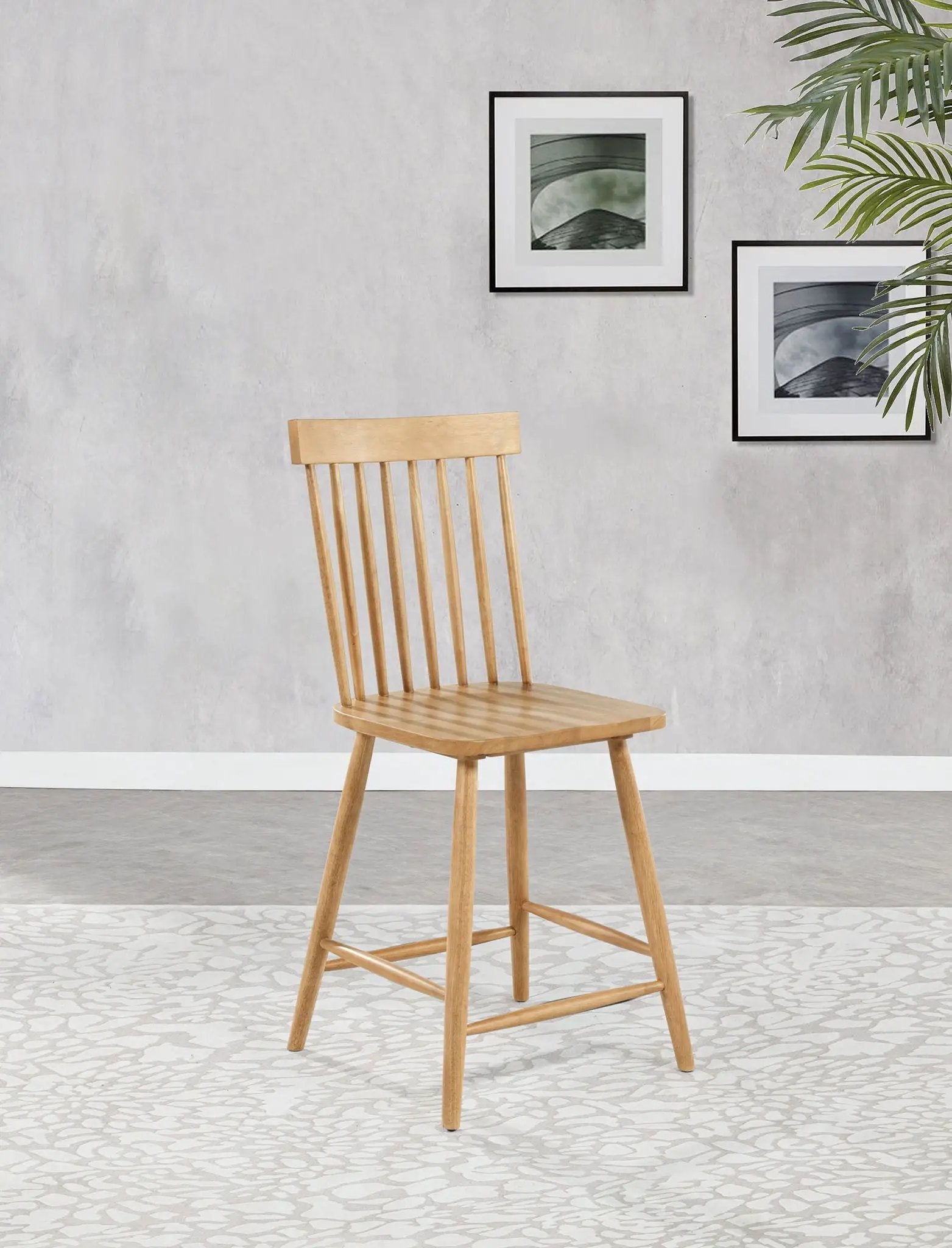 Andrews Windsor Counter Height Dining Side Chair Light Ash (Set of 2) by Unique Piece Furniture