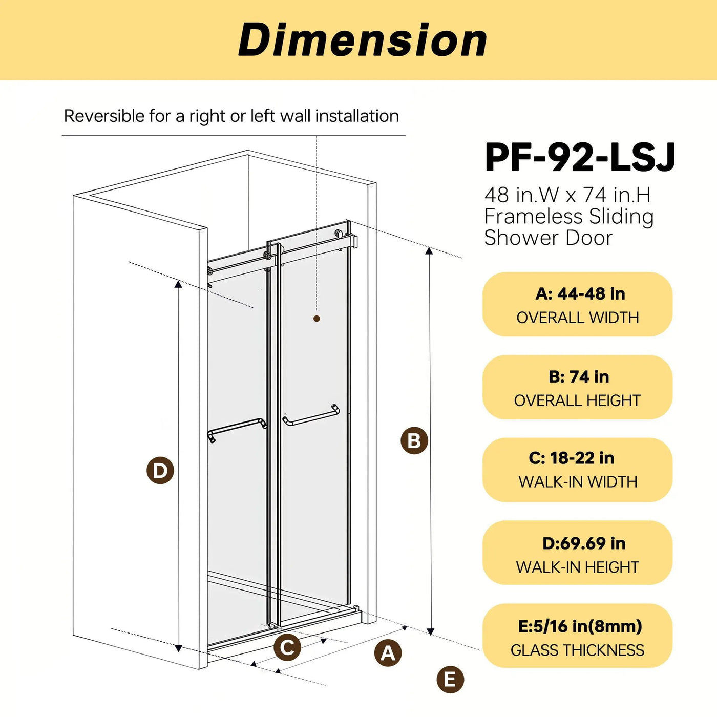 Frameless Double Sliding Shower Door by HouseOfZazla