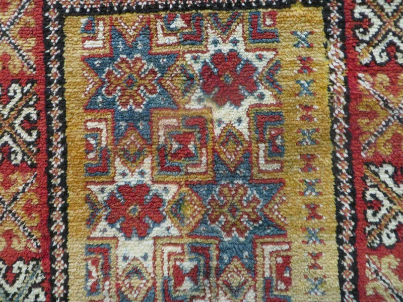 Vintage Moroccan Rug 4x5 ft, Bronze Red Black, Geometric Stars, High Quality Moroccan Carpet, Berber Rug, Handmade Wool Area Rug, Unique Rug by Jewel Rugs