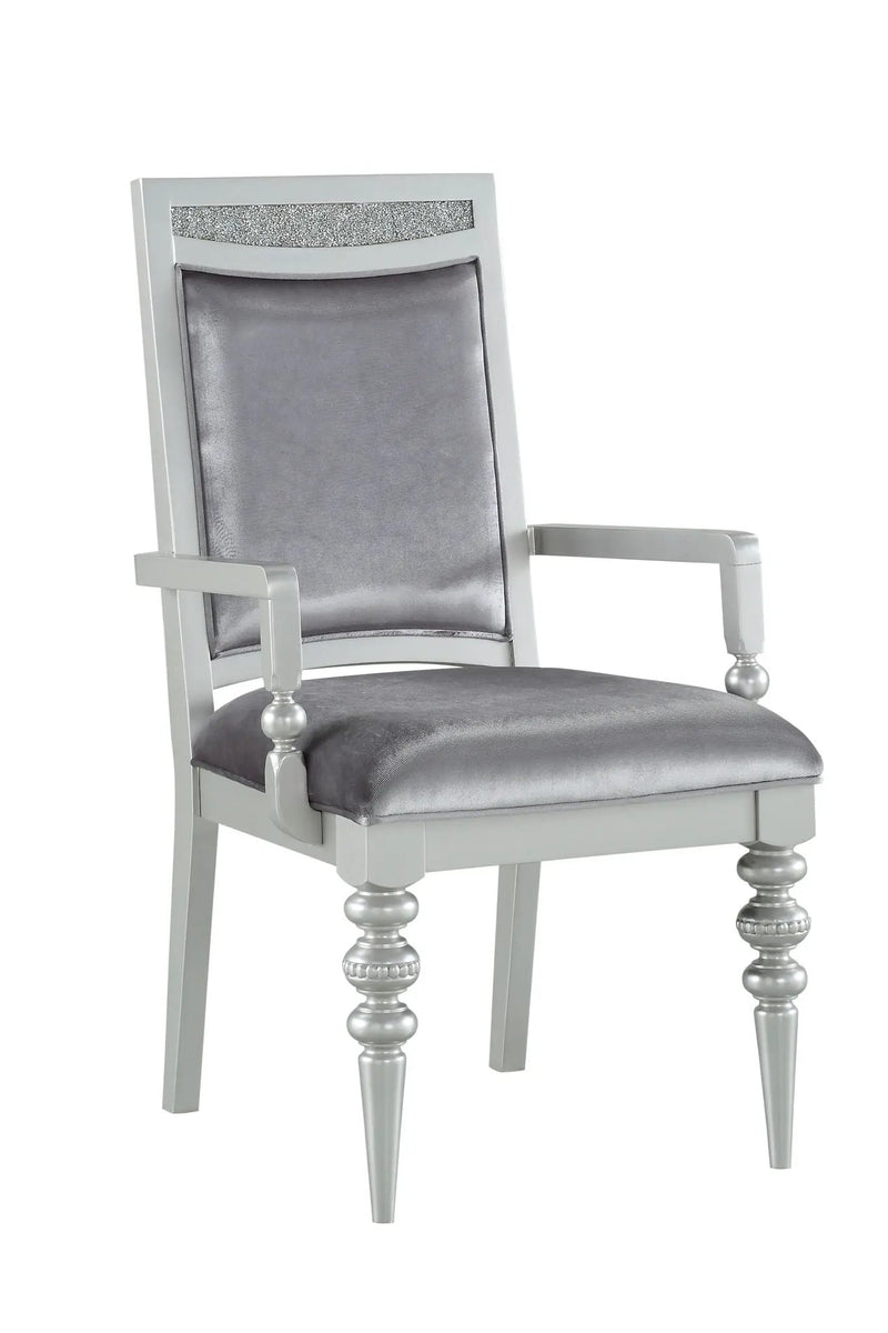 Maverick Arm Chair Set of 2 - Silver by HouseOfZazla