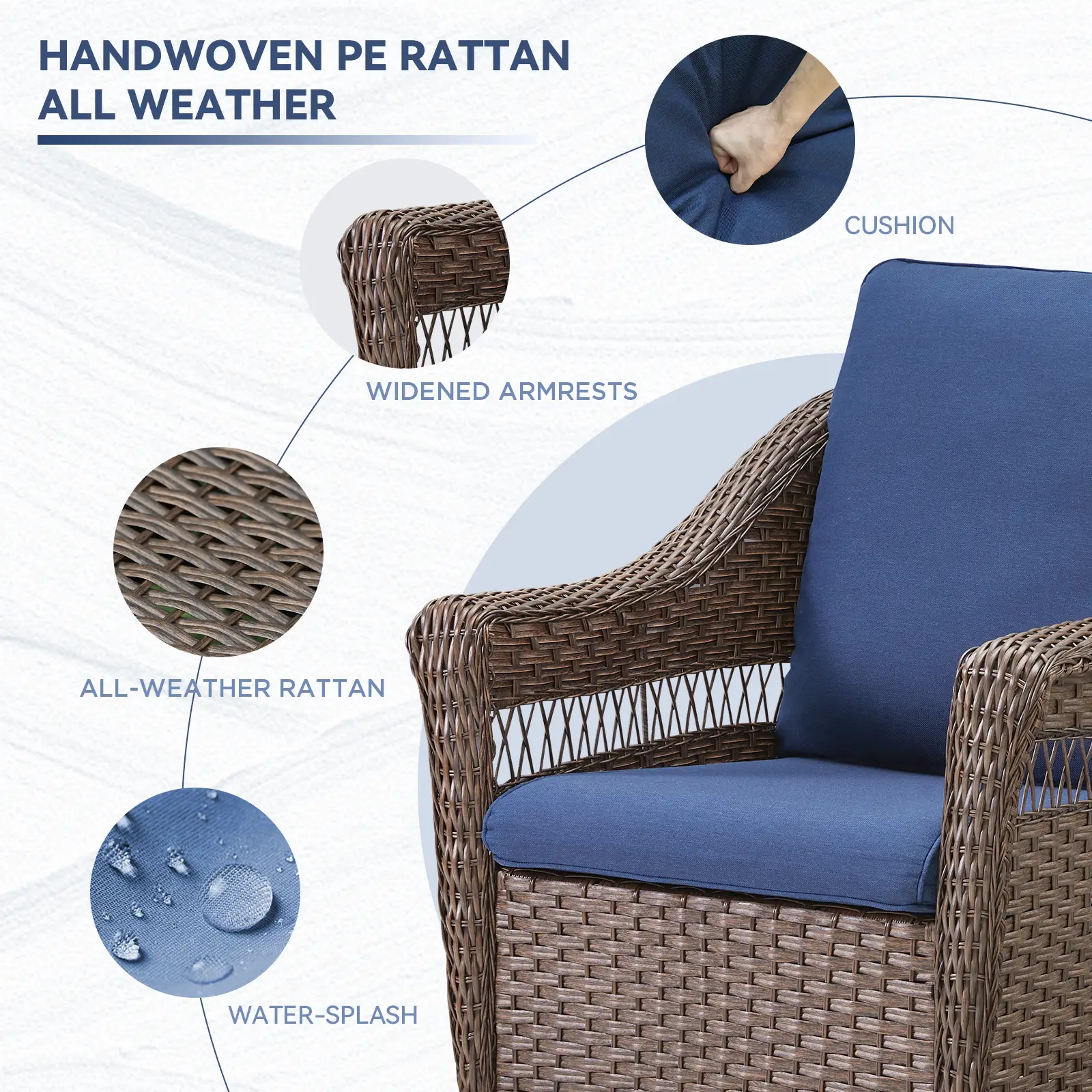 Outdoor Swivel Rocking Wicker Chairs Set of 2 by HouseOfZazla