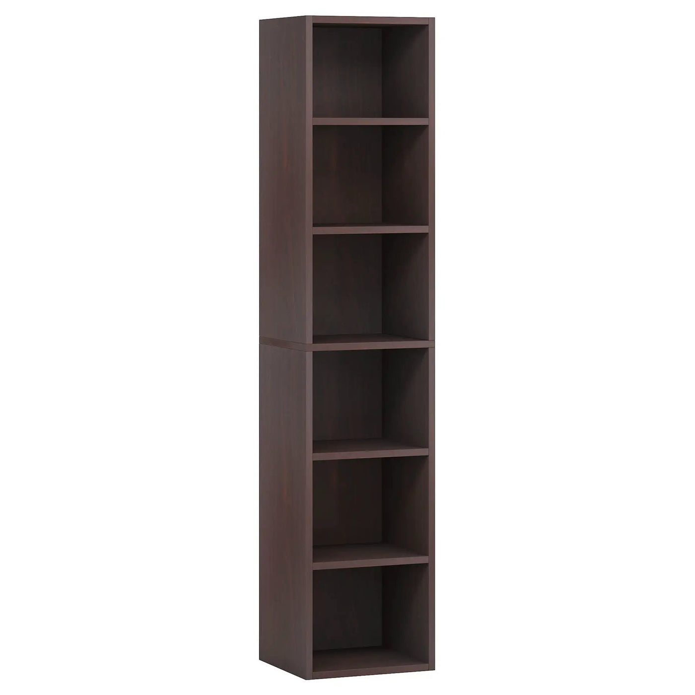 6 Tier Narrow Corner Cube Bookcase Storage, Freestanding Shelf With Open Cubes For Living Room by HouseOfZazla