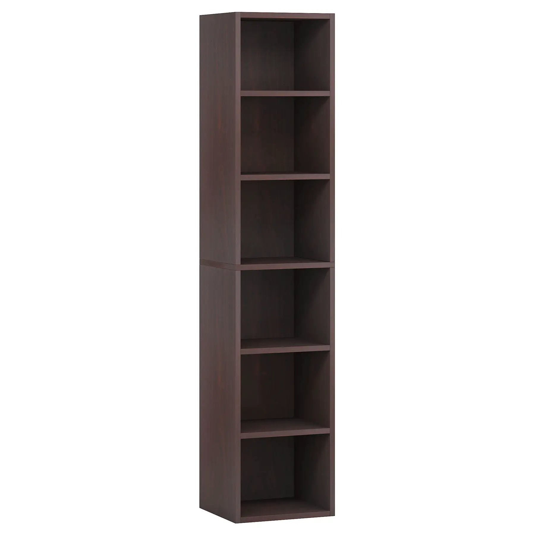 6 Tier Narrow Corner Cube Bookcase Storage, Freestanding Shelf With Open Cubes For Living Room by HouseOfZazla