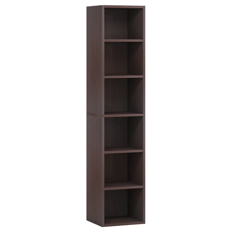 6 Tier Narrow Corner Cube Bookcase Storage, Freestanding Shelf With Open Cubes For Living Room by HouseOfZazla