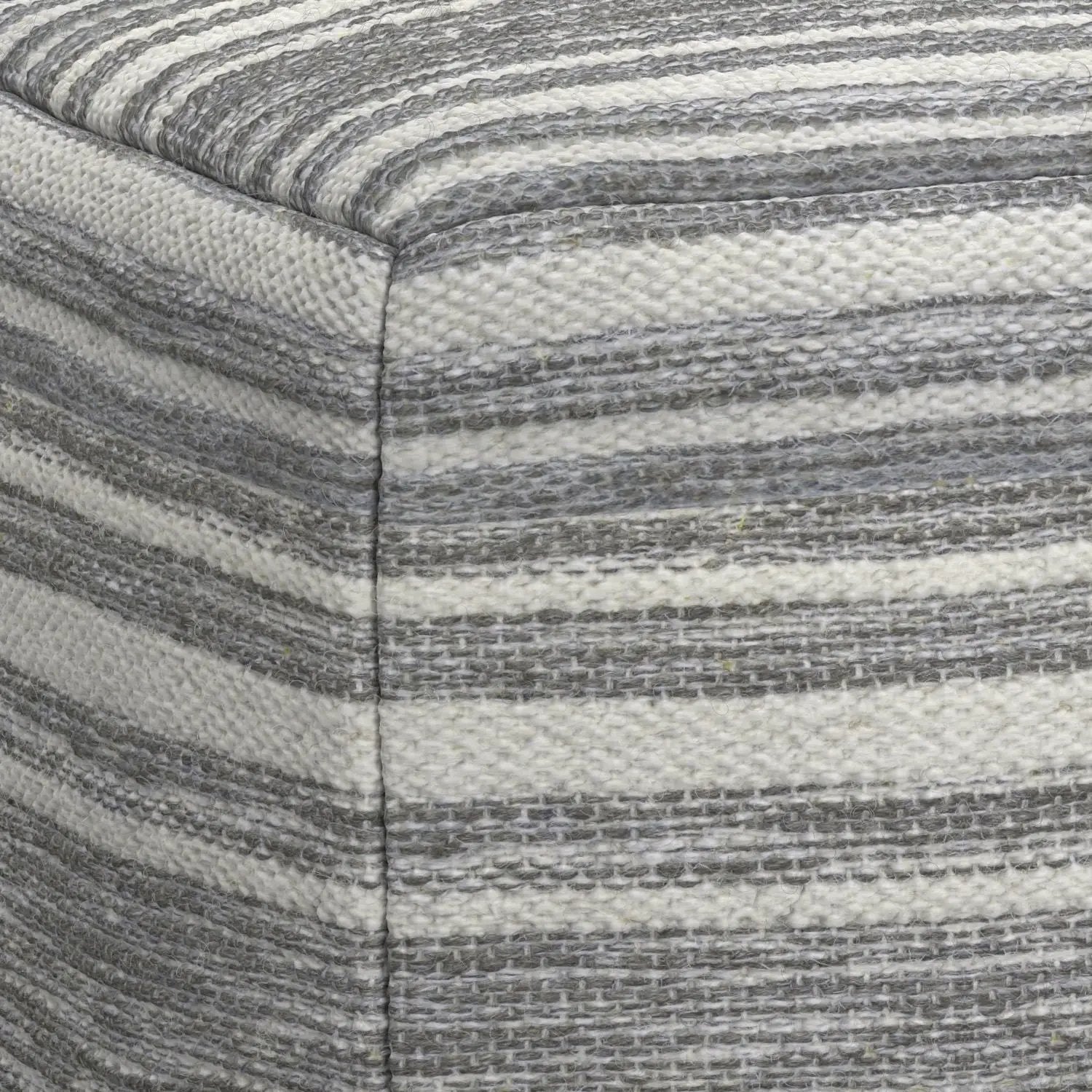 Carina - Square Woven Pouf - Black White by HouseOfZazla