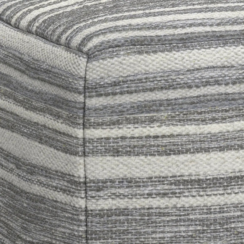 Carina - Square Woven Pouf - Black White by HouseOfZazla