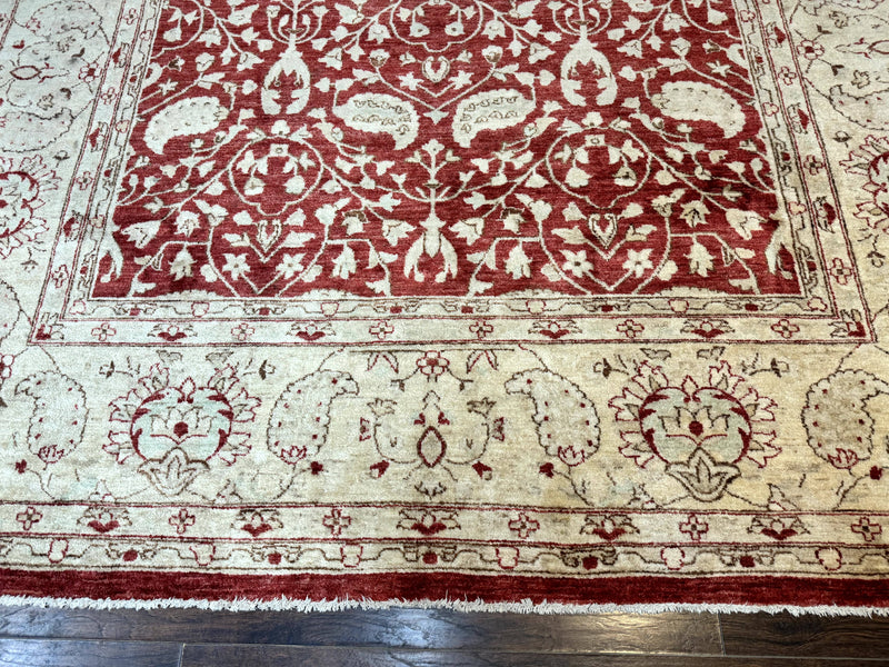 Pakistani Chobi Rug 8x10, Red, Handmade by Jewel Rugs
